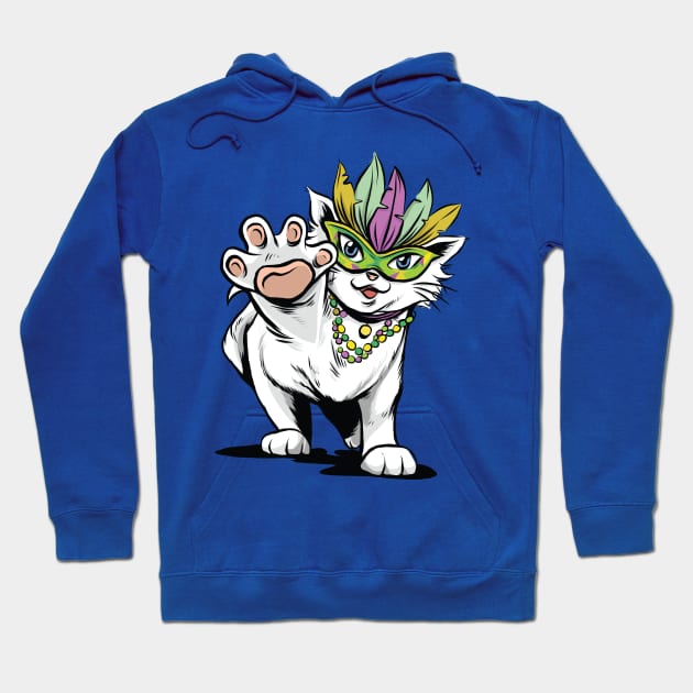 Mardi Gras Cats Hoodie by madeinchorley